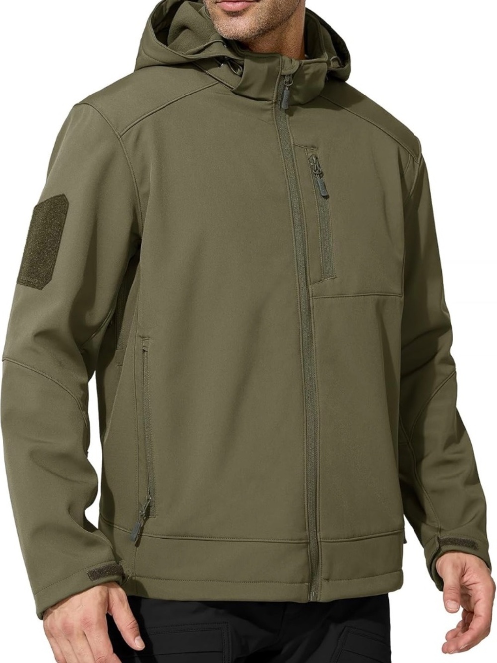 Free Soldier Men's Olive Hooded Softshell Jacket. Sz M.